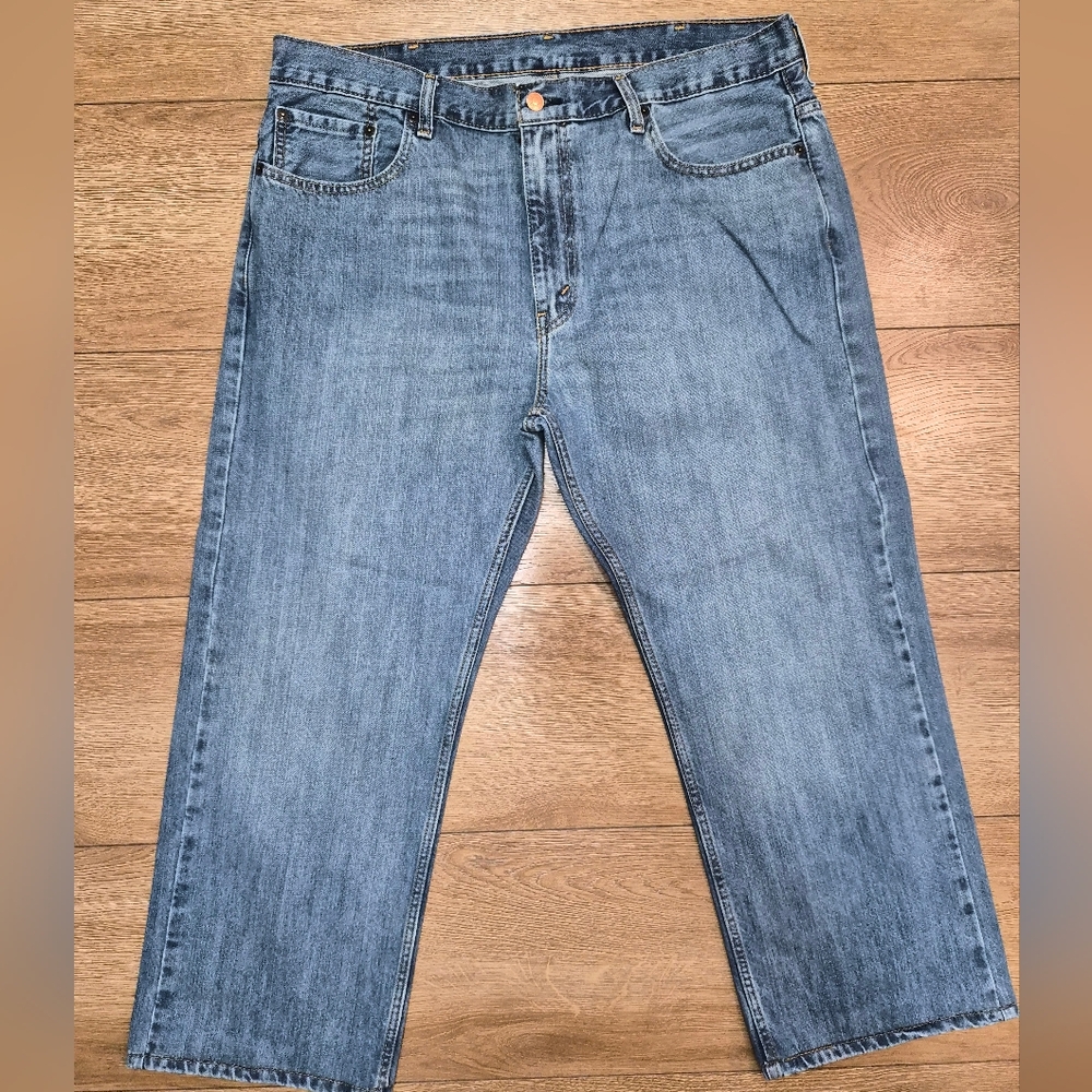 ​Levi’s 569 Loose Straight Mens Classic Blue Jeans 38x27 Hemmed Professionally
